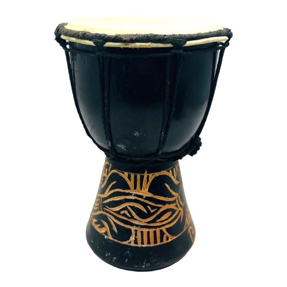 Handmade Small Djembe Drum 8" Tall  x 5.25" Wide - Picture 4 of 7